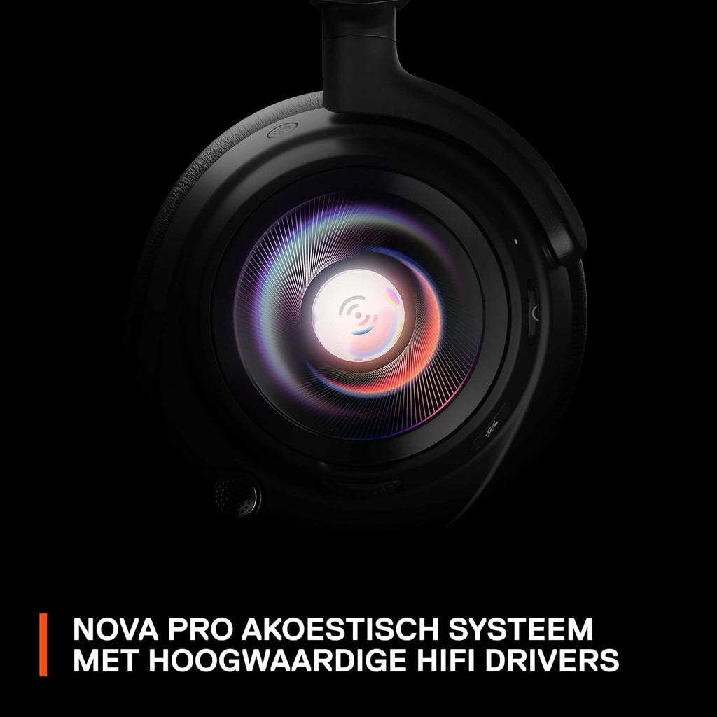 SteelSeries Arctis Nova Pro Wireless gameheadset, aansluiting op meerdere systemen, Neodymiummagneetdrivers, Actieve ruisonderdrukking, Infinity Power System, Xbox Series X|S, Xbox One, Windows 10/11