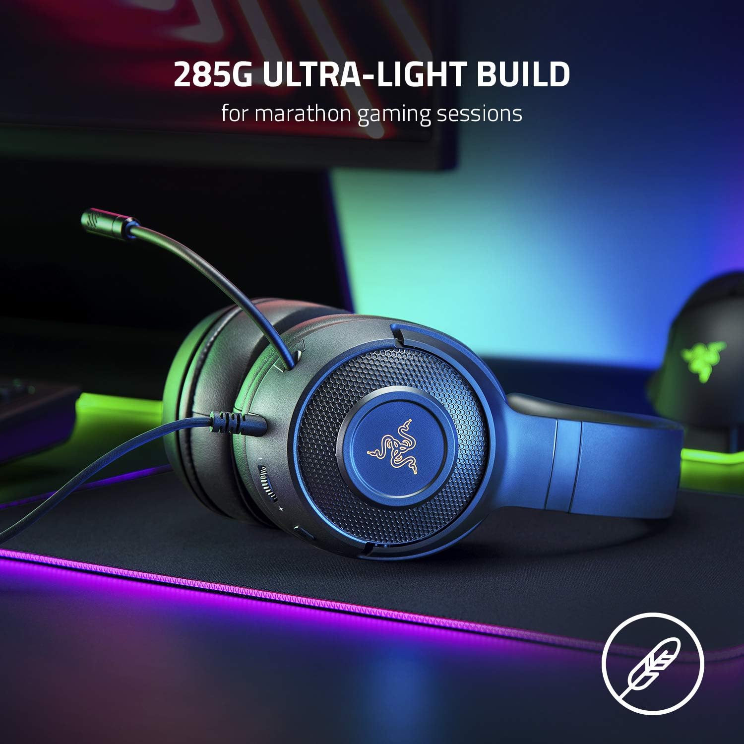 Razer Kraken V4 - Draadloze Gaming Headset (3 Modes Connectiviteit, TriForce 40mm Drivers, 9-Zone RGB Earcup Verlichting, Mix & Volume aanpassingen, THX Spatial Audio) Zwart