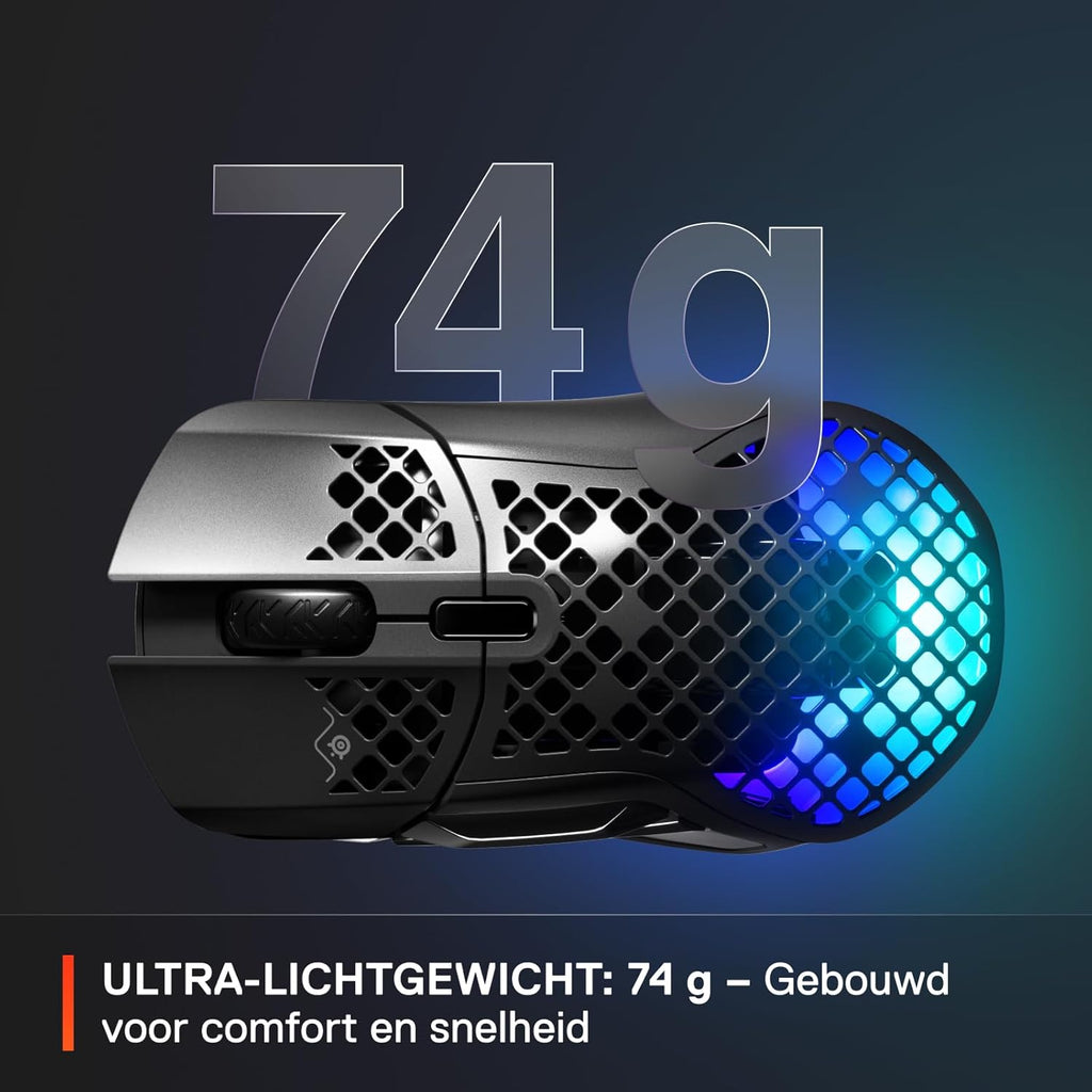 SteelSeries Aerox 3 - Geperforeerde RGB-gamingmuis - Ultralicht waterbestendig ontwerp - 8,500 DPI TrueMove Core optische sensor - Snow
