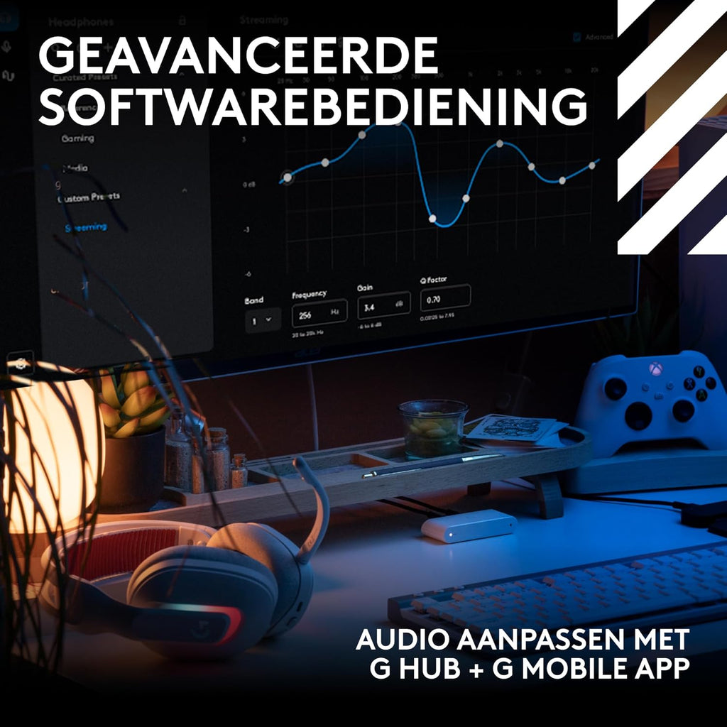 Logitech G Astro A50 X LIGHTSPEED trådlöst spelheadset + batteriladdare, PRO-G GRAPHENE, PLAYSYNC för Xbox Series X|S + PS5 + PC/Mac, Nintendo Switch 2, Bluetooth, HDMI 2.1 Passthru - Vit
