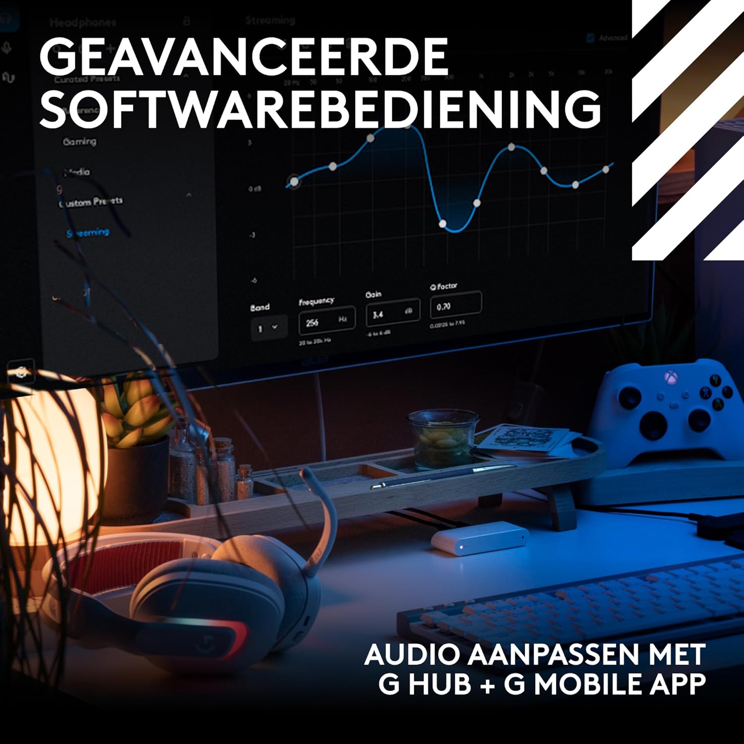 Logitech G Astro A50 X LIGHTSPEED trådlöst spelheadset + batteriladdare, PRO-G GRAPHENE, PLAYSYNC för Xbox Series X|S + PS5 + PC/Mac, Nintendo Switch 2, Bluetooth, HDMI 2.1 Passthru - Vit