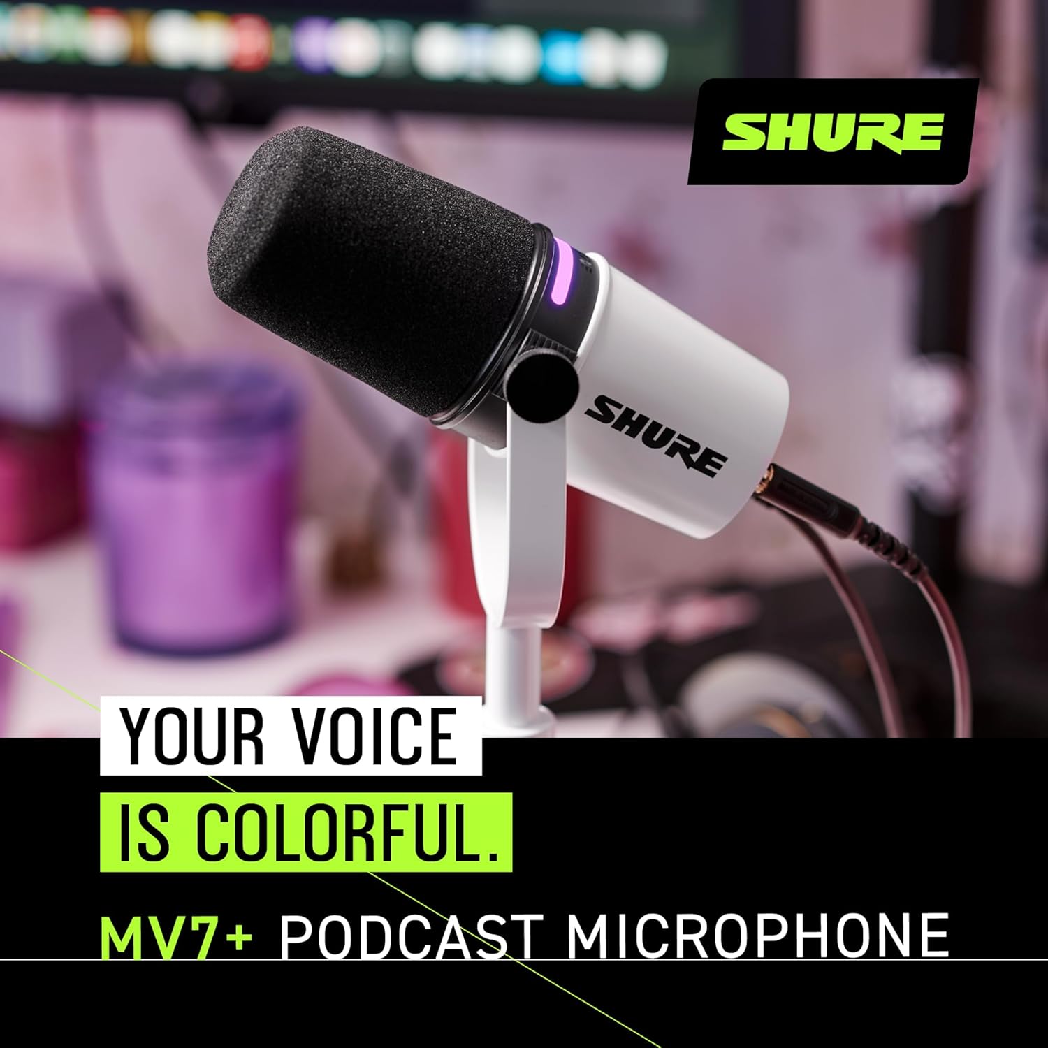Shure MV7i Slimme Podcast Microfoon + Ingebouwde Audio Interface