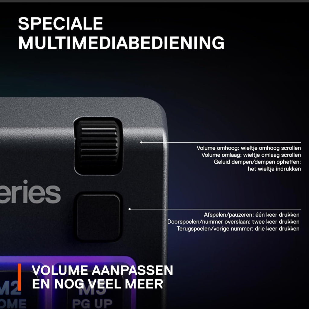 SteelSeries Apex 3 TKL - RGB-gamingtoetsenbord - Compact TKL-toetsenbord voor e-sports - 8-zone RGB-verlichting - Engels QWERTY Layout