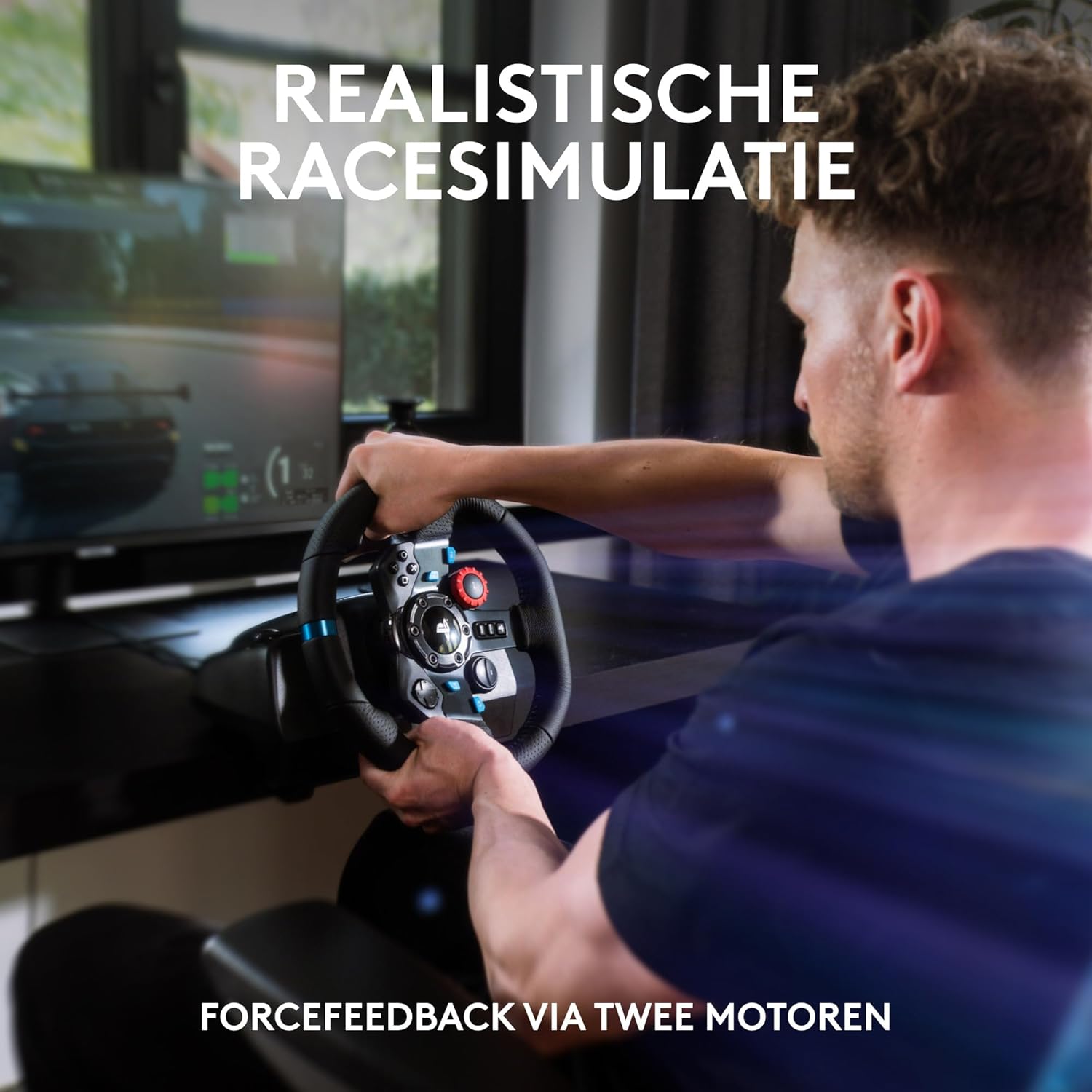 Logitech G G29 SE Driving Force-racestuur en -pedalen, forcefeedback, echt leer + Logitech G Driving Force-versnellingspook - Voor PS5, PS4 en pc, Mac - Black