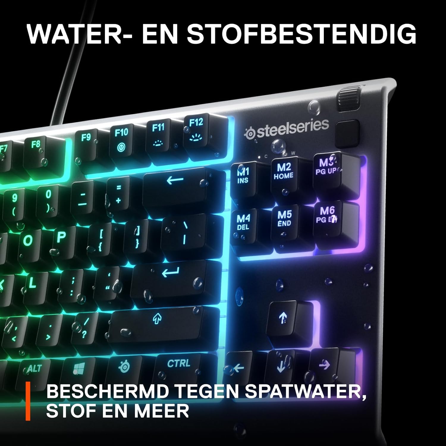 SteelSeries Apex 3 TKL - RGB-gamingtoetsenbord - Compact TKL-toetsenbord voor e-sports - 8-zone RGB-verlichting - Engels QWERTY Layout