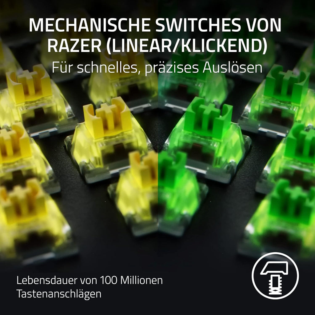 Razer BlackWidow V4 - Mechanisch gaming toetsenbord met Chroma RGB (Mechanische Razer gele schakelaars, 6 speciale macro toetsen, Doubleshot ABS keycaps) QWERTY US Layout | Zwart