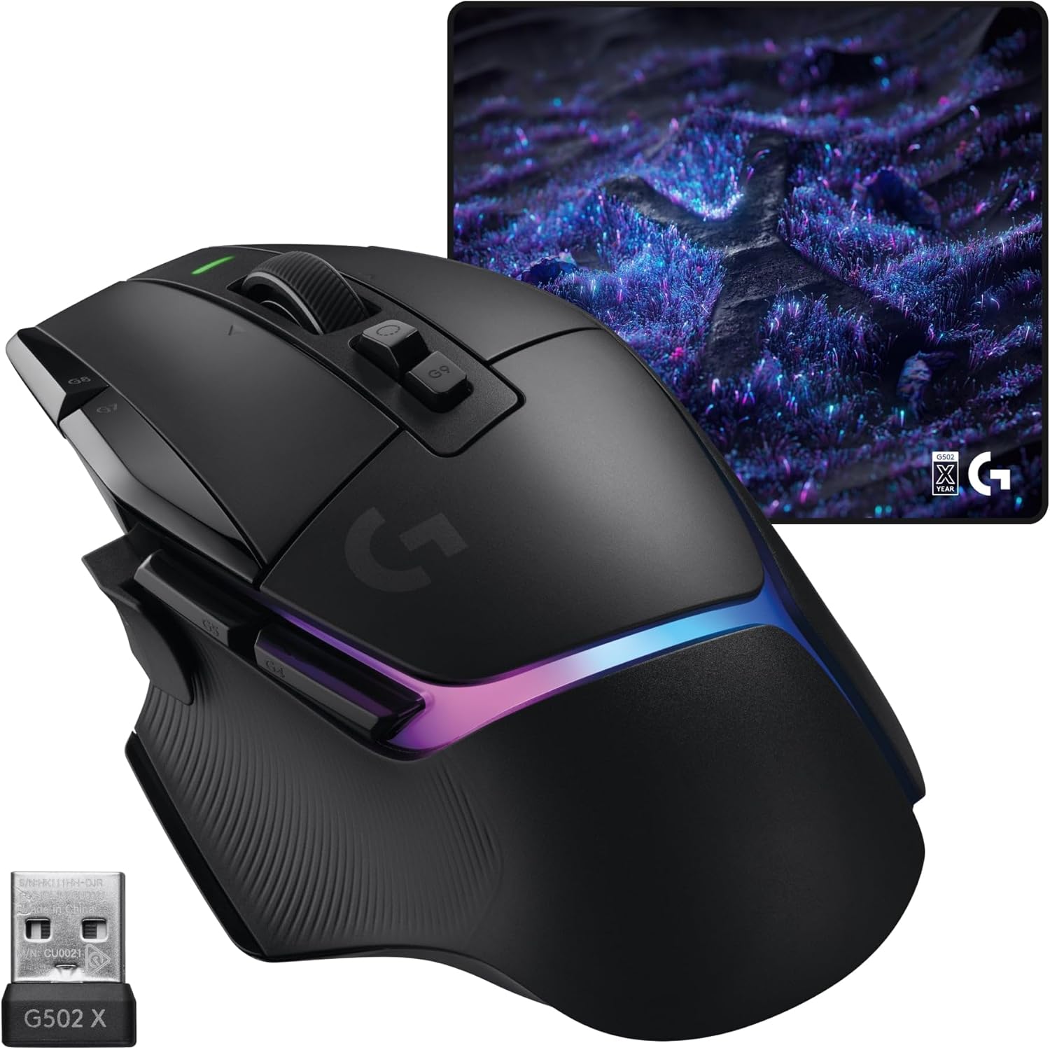 Logitech G502 X Bedrade Gamingmuis - LIGHTFORCE hybride, optisch-mechanische, primaire schakelaars, HERO 25K gaming sensor, voor PC - MacOS/Windows - Zwart