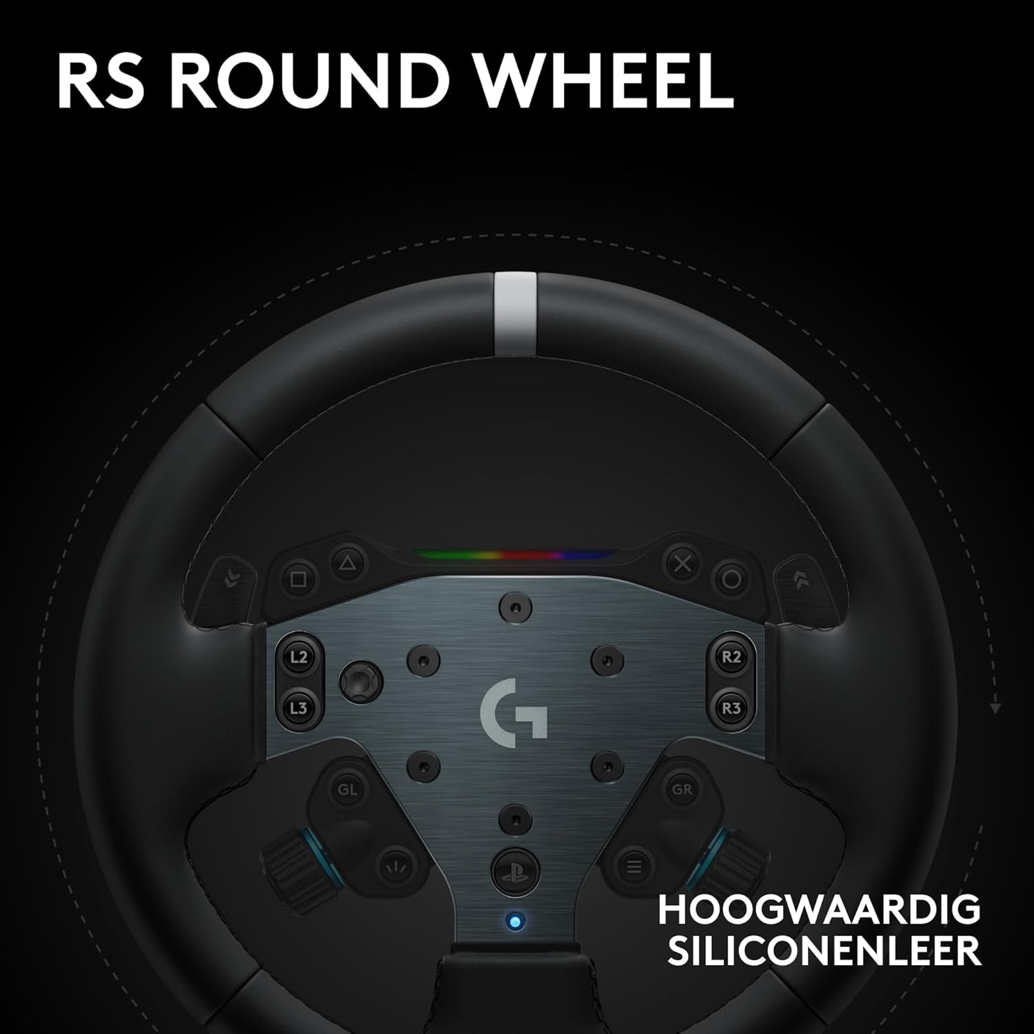 Logitech G G923-racestuur en -pedalen, TRUEFORCE tot een force feedback van 1000 Hz, responsief rijden, startregeling voor dubbele koppeling, stuurhoes van echt, voor PS5, PS4, pc, Mac - Zwart
