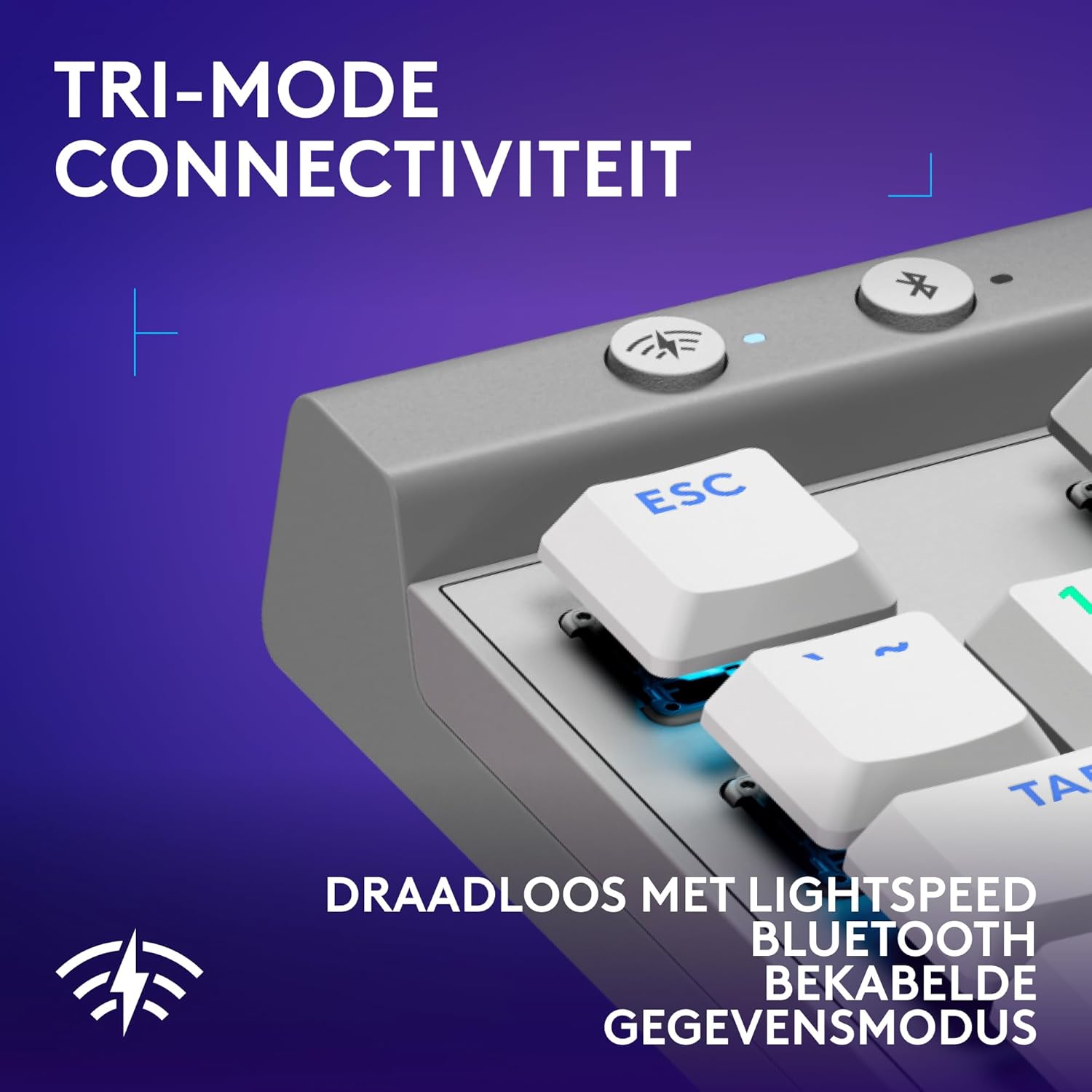 Logitech G G515 LIGHTSPEED TKL Laag profiel draadloos gamingtoetsenbord, LIGHTSYNC RGB, Thin Tenkeyless-ontwerp, PBT toetskappen, tactiele mechanische schakelaars, US International QWERTY - Zwart