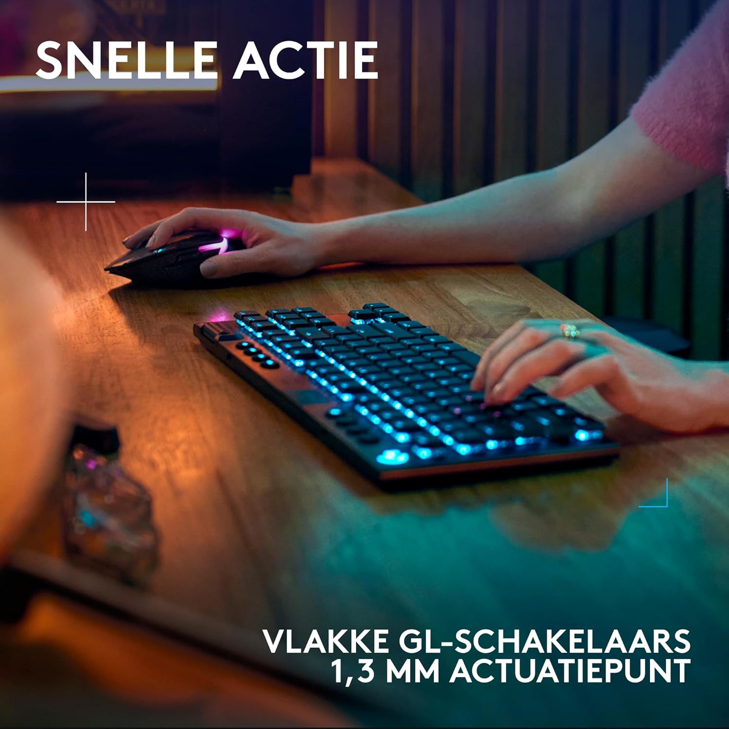 Logitech G G915 X LIGHTSPEED TKL Low-Profile Wireless Gaming Keyboard, Double-Shot PBT Keycaps, volledig programmeerbare toetsen, GL Brown Tactile, pc/Mac, US INT'L QWERTY - Zwart