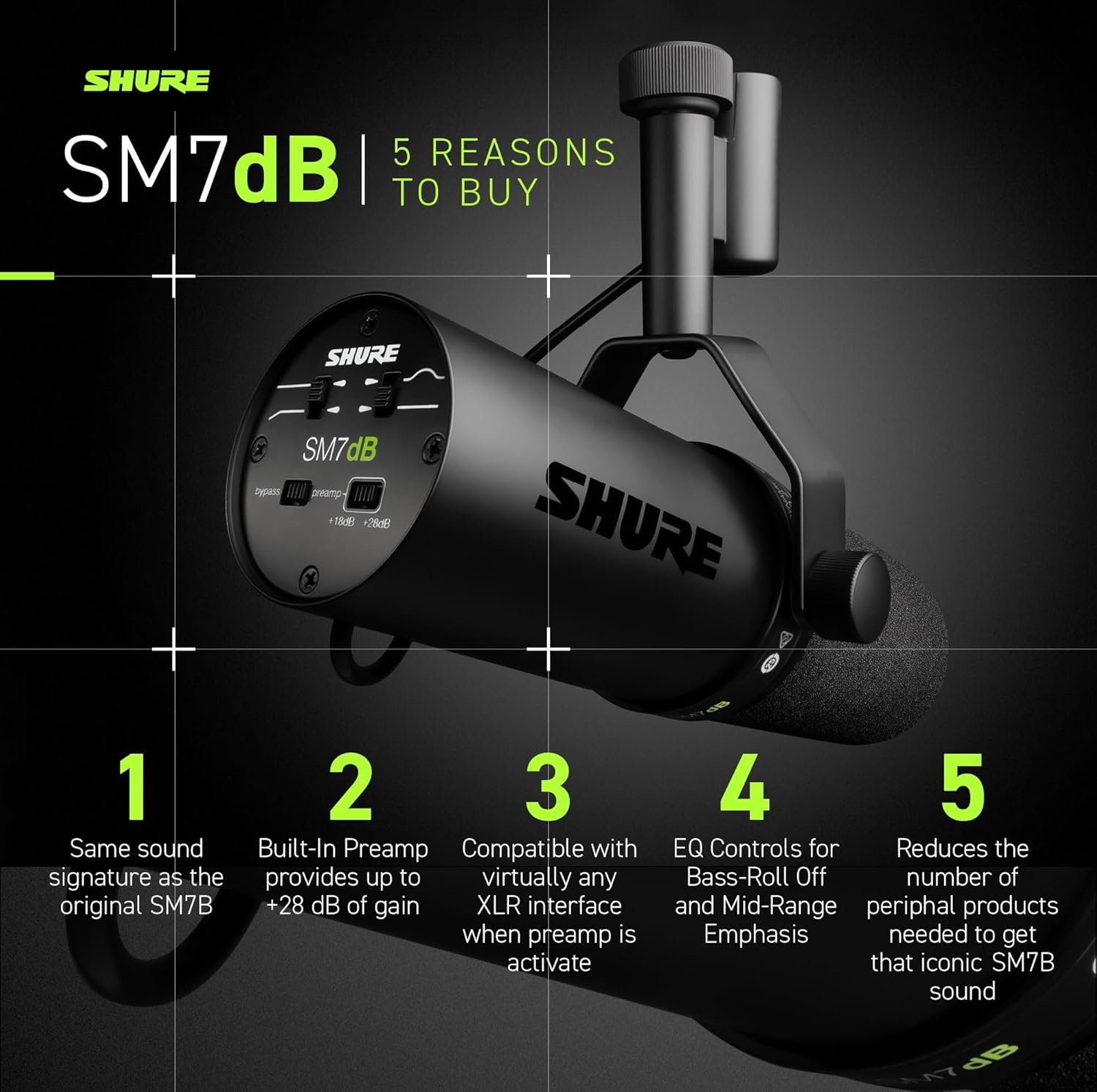 Shure SM7B vocale dynamische microfoon