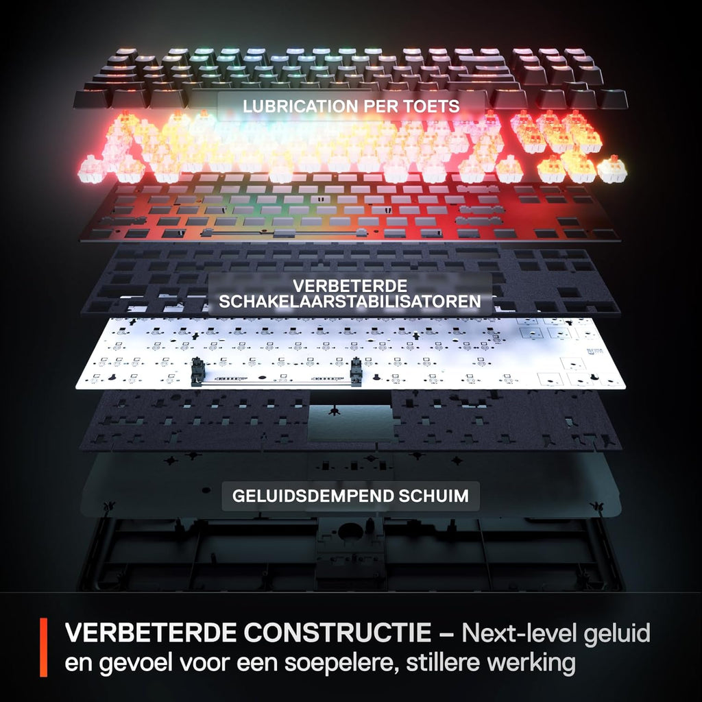 SteelSeries Apex Pro Mini Gen 3 OmniPoint 3.0 HyperMagnetic-schakelaars - Verstelbare activering - Rapid Trigger - Presets voor games - Protection Mode - Rapid Tap/SOCD - RGB - PBT-keycaps - UK QWERTY