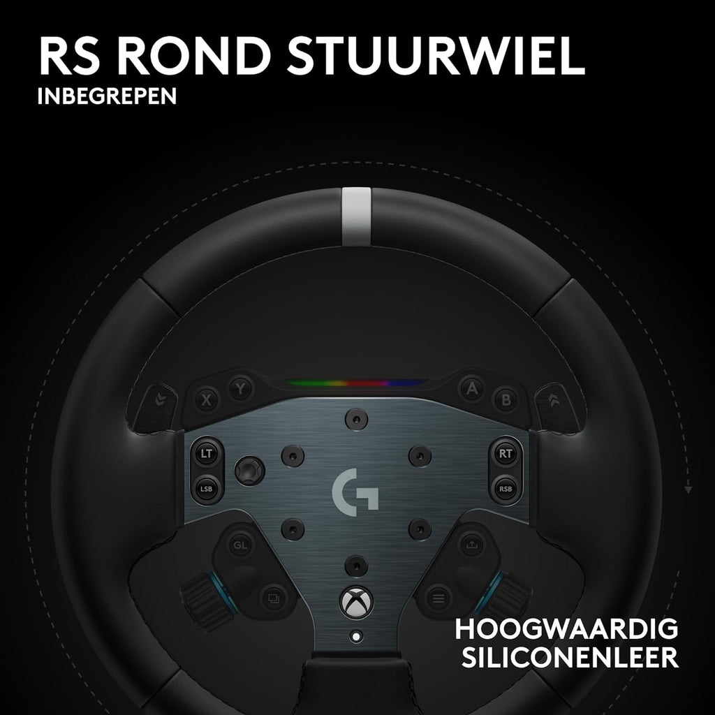 Logitech G G923-racestuur en -pedalen, TRUEFORCE tot een force feedback van 1000 Hz, responsief rijden, startregeling voor dubbele koppeling, stuurhoes van echt, voor PS5, PS4, pc, Mac - Zwart