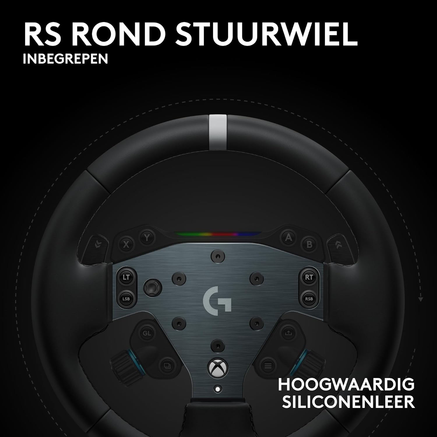 Logitech G G923-racestuur en -pedalen, TRUEFORCE tot een force feedback van 1000 Hz, responsief rijden, startregeling voor dubbele koppeling, stuurhoes van echt, voor PS5, PS4, pc, Mac - Zwart