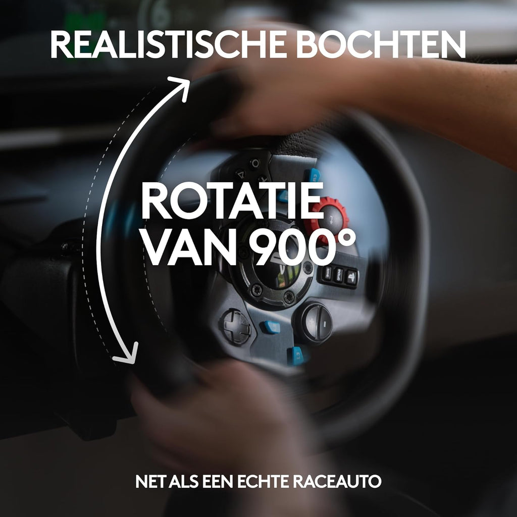 Logitech G G29 SE Driving Force-racestuur en -pedalen, forcefeedback, echt leer + Logitech G Driving Force-versnellingspook - Voor PS5, PS4 en pc, Mac - Black