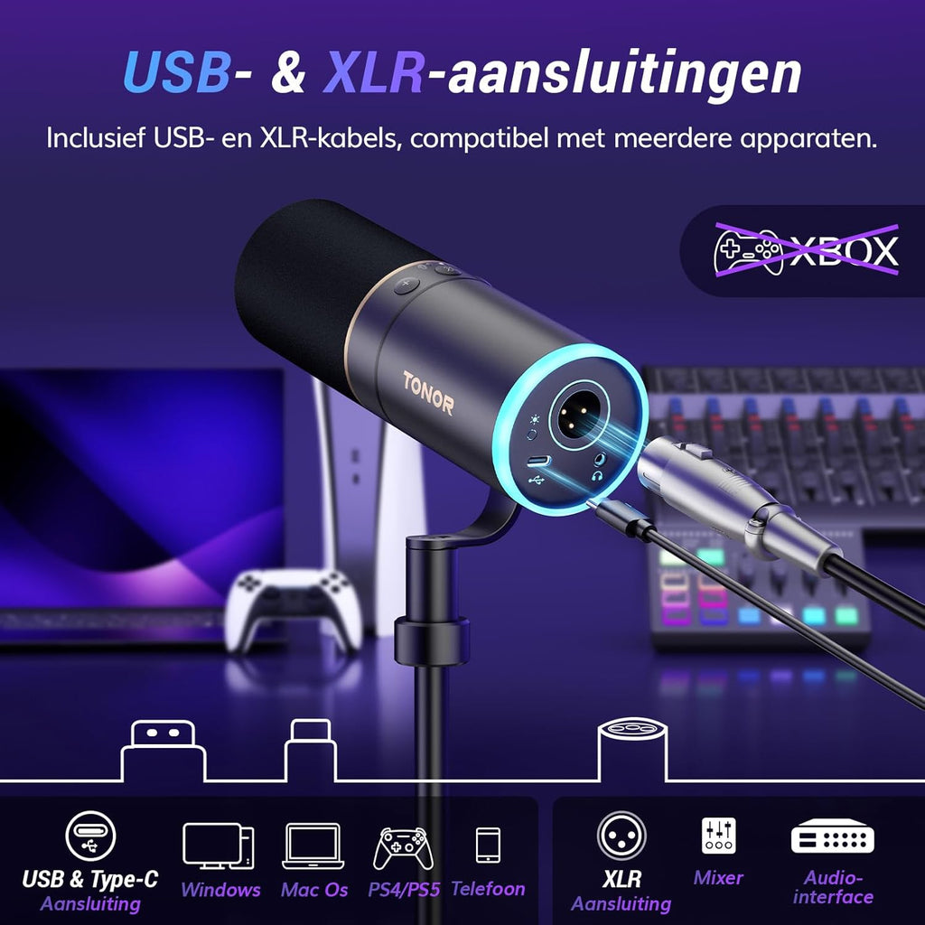 TONOR USB/XLR Microfoon,