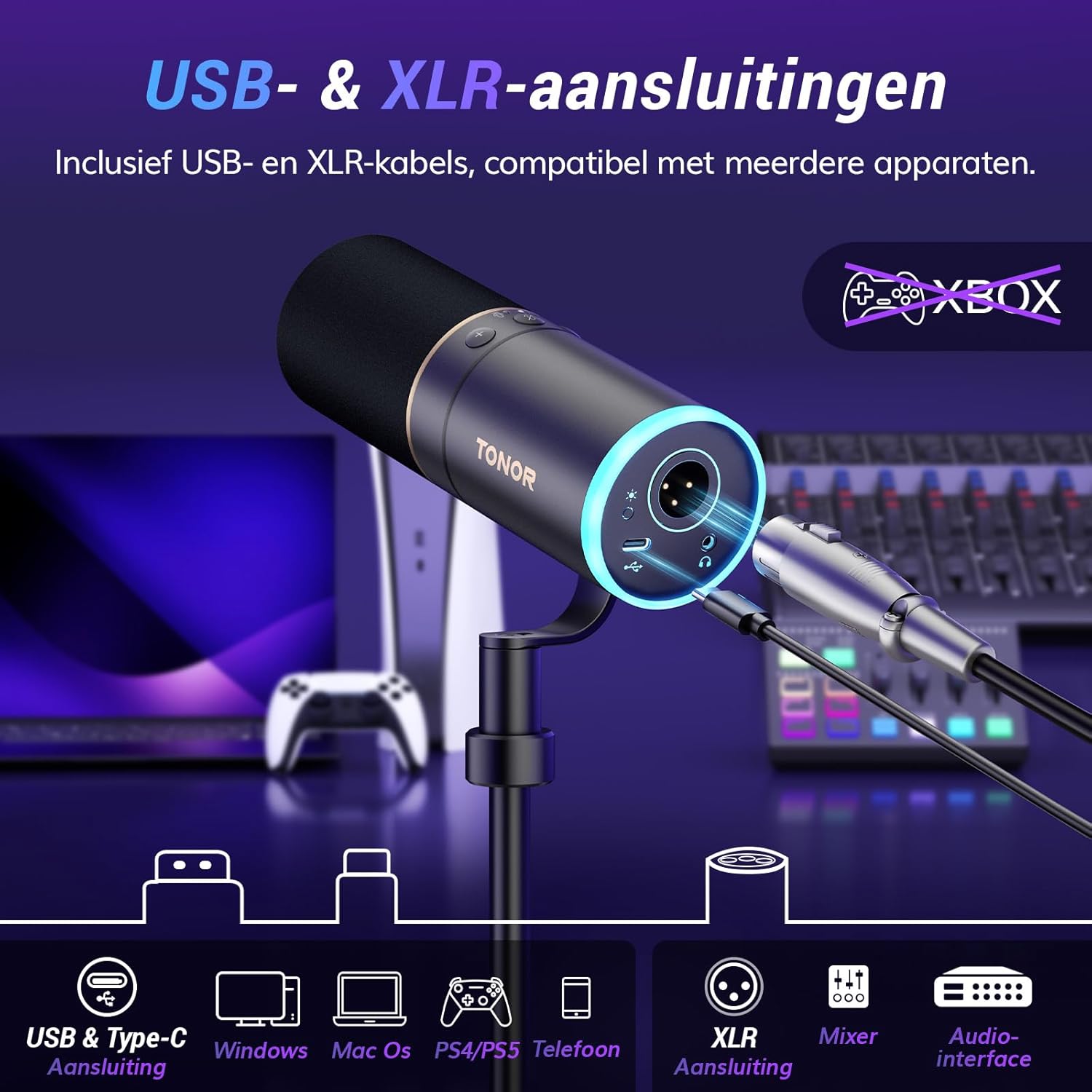 TONOR USB/XLR Microfoon,