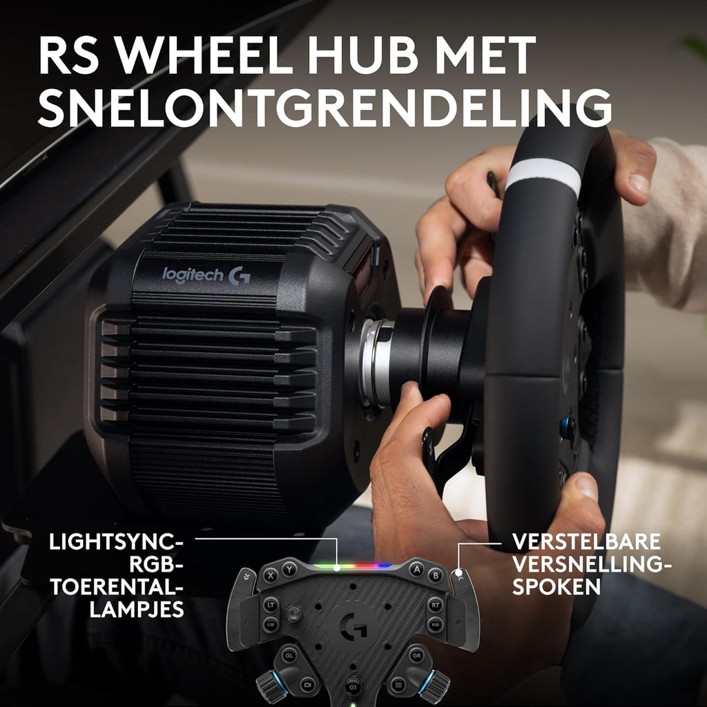 Logitech G G923-racestuur en -pedalen, TRUEFORCE tot een force feedback van 1000 Hz, responsief rijden, startregeling voor dubbele koppeling, stuurhoes van echt, voor PS5, PS4, pc, Mac - Zwart