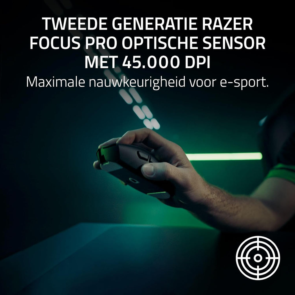 Razer DeathAdder V4 Pro NiKo Edition - Ultralichtgewicht draadloze Ergonomische Esports Muis - 57 g - 2,4 GHz Hyperspeed - Focus Pro 45K Sensor - 8K Hz Polling - Optische Schakelaars - PC/Mac | NiKo