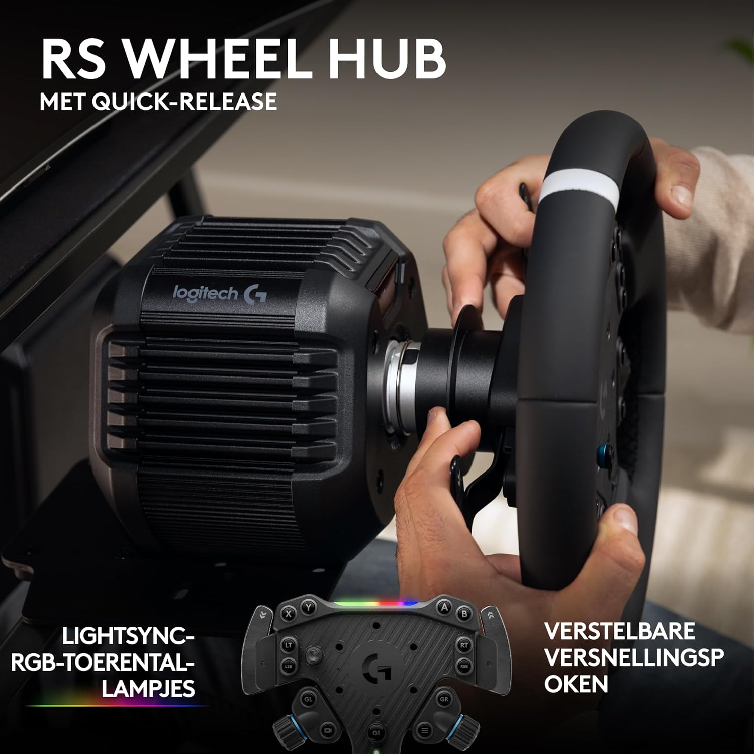 Logitech G G923-racestuur en -pedalen, TRUEFORCE tot een force feedback van 1000 Hz, responsief rijden, startregeling voor dubbele koppeling, stuurhoes van echt, voor PS5, PS4, pc, Mac - Zwart