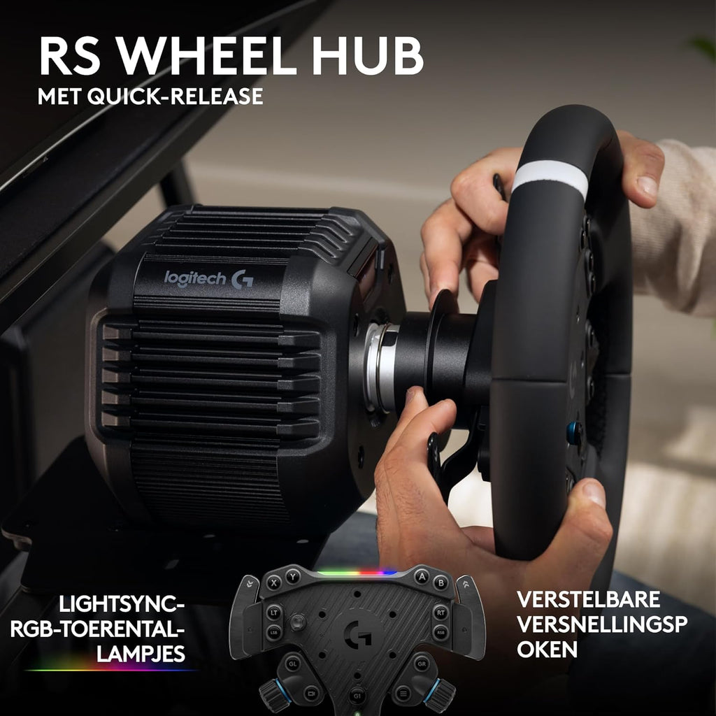 Logitech G G923-racestuur en -pedalen, TRUEFORCE tot een force feedback van 1000 Hz, responsief rijden, startregeling voor dubbele koppeling, stuurhoes van echt, voor PS5, PS4, pc, Mac - Zwart