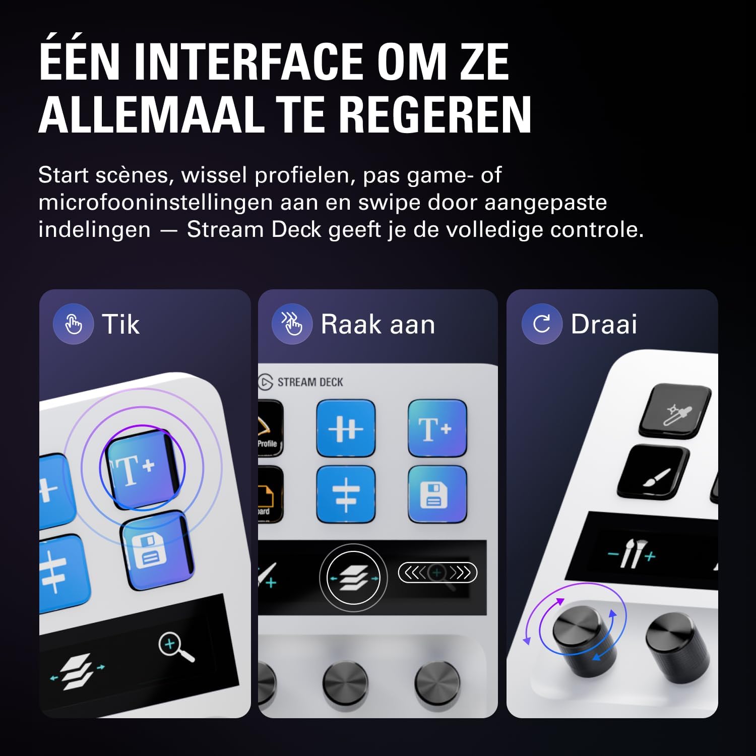 Elgato Stream Deck +, Audio-Mixer, Live Productie en Studiocontroller voor Content Creators, Streamen, Gamen, met aanpasbare touch strip-draaiknoppen en LCD-toetsen, werkt met Mac en PC