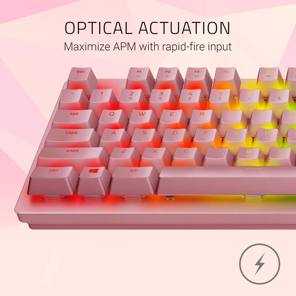 Razer Huntsman Mini (Rode Schakelaar) - Compact 60% gaming toetsenbord (Lineaire Optische Schakelaars, Doubleshot PBT toetskappen, Afneembare USB-C kabel) QWERTY US layout | Zwart