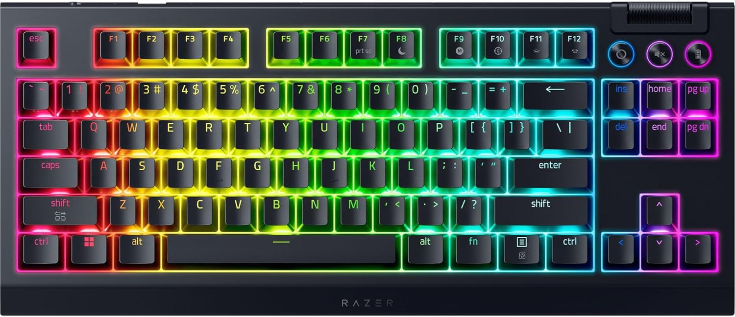 Razer BlackWidow V4 - Mechanisch gaming toetsenbord met Chroma RGB (Mechanische Razer gele schakelaars, 6 speciale macro toetsen, Doubleshot ABS keycaps) QWERTY US Layout | Zwart