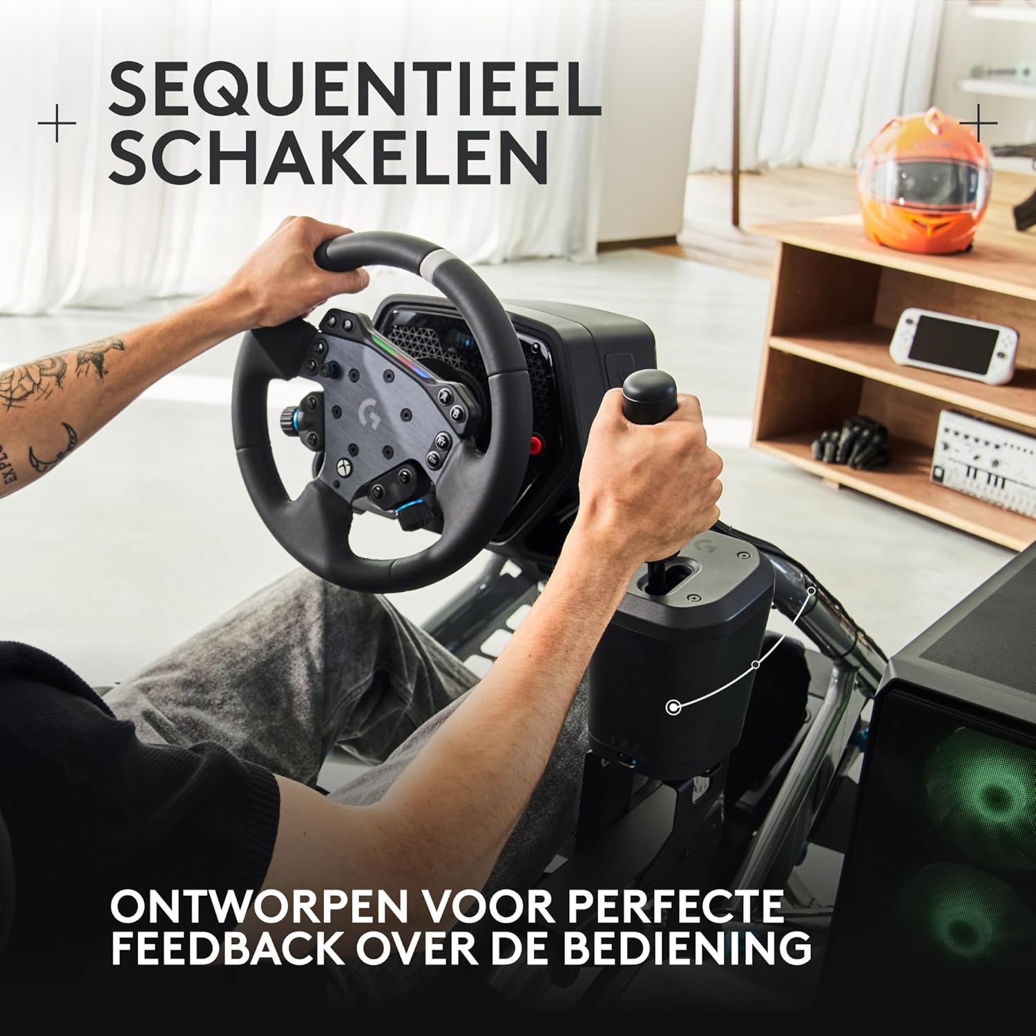 Logitech G RS H-SHIFTER - Levier de vitesses de simulation de course compatible avec les bases de volant de course PRO et RS50 pour consoles PlayStation 5, PS4, Xbox-Series X|S, Xbox-One et PC - Noir