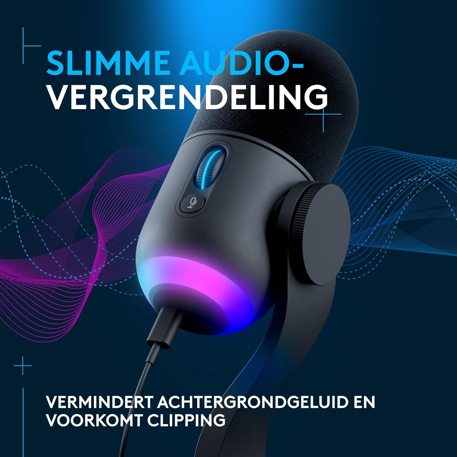 Logitech G Yeti GX Dynamic RGB-gamingmicrofoon met LIGHTSYNC, USB-microfoon voor streamen, supercardioïde, plug-and-play met USB voor pc/Mac - Zwart