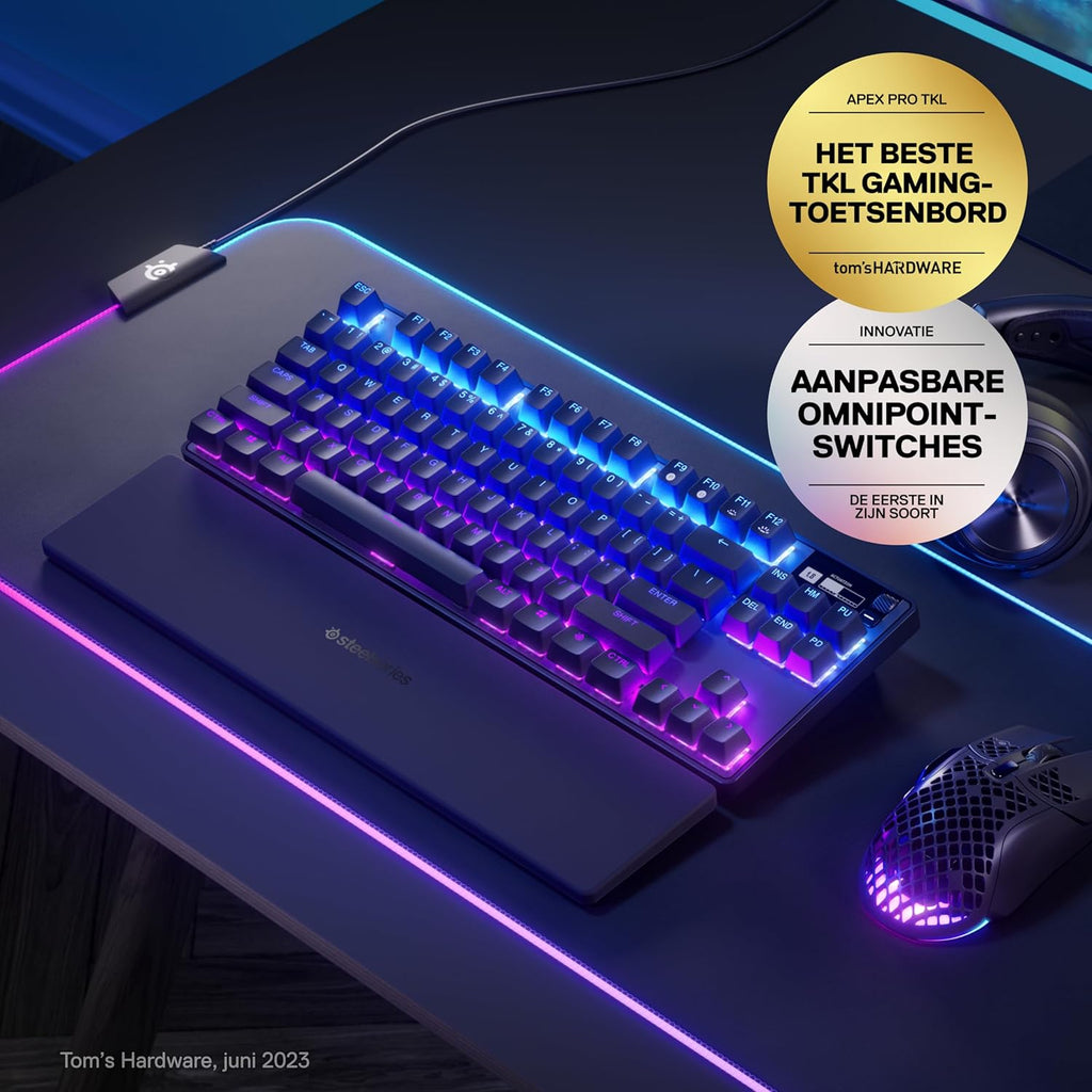 SteelSeries Apex Pro Mini Gen 3 OmniPoint 3.0 HyperMagnetic-schakelaars - Verstelbare activering - Rapid Trigger - Presets voor games - Protection Mode - Rapid Tap/SOCD - RGB - PBT-keycaps - UK QWERTY
