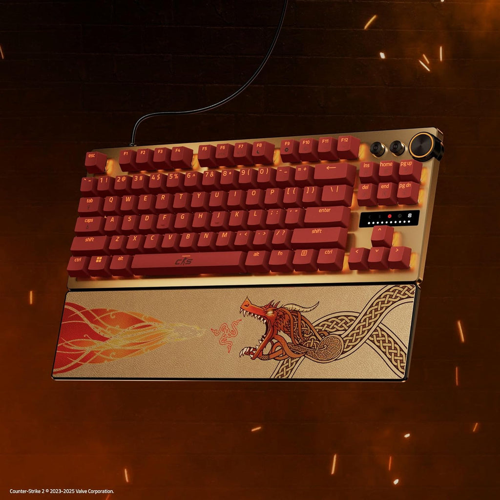 Razer Huntsman V3 Pro Tenkeyless Counter-Strike 2 Dragon Lore - Analogue optical TKL e-sports PC keyboard without numeric keypad - Snap Tap - Rapid Trigger - QWERTY US layout | Dragon Lore