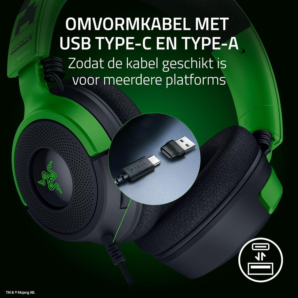 Razer Kraken V4 - Draadloze Gaming Headset (3 Modes Connectiviteit, TriForce 40mm Drivers, 9-Zone RGB Earcup Verlichting, Mix & Volume aanpassingen, THX Spatial Audio) Zwart