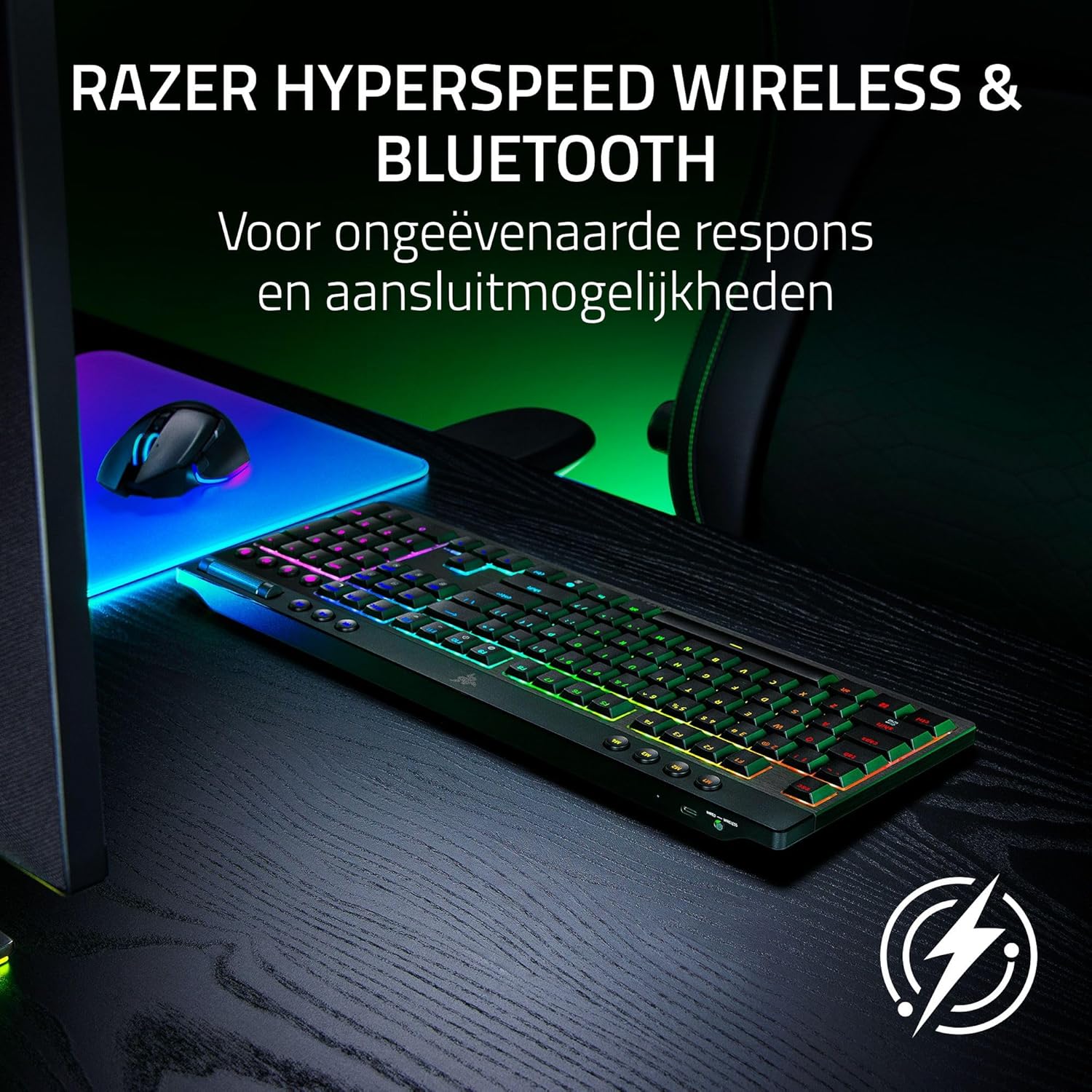 Razer BlackWidow V4 - Mechanisch gaming toetsenbord met Chroma RGB (Mechanische Razer gele schakelaars, 6 speciale macro toetsen, Doubleshot ABS keycaps) QWERTY US Layout | Zwart