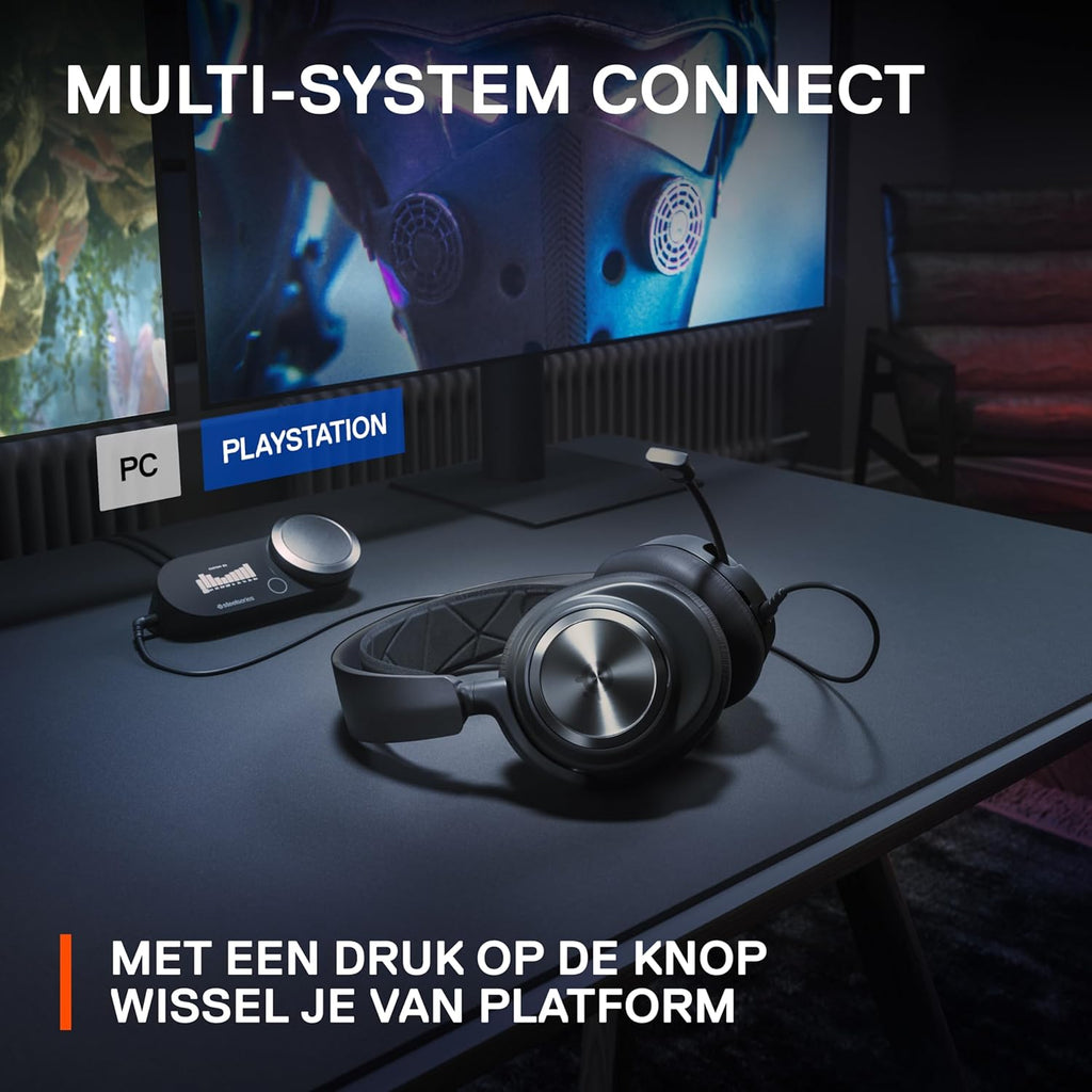 SteelSeries Arctis Nova Pro Wireless gameheadset, aansluiting op meerdere systemen, Neodymiummagneetdrivers, Actieve ruisonderdrukking, Infinity Power System, Xbox Series X|S, Xbox One, Windows 10/11