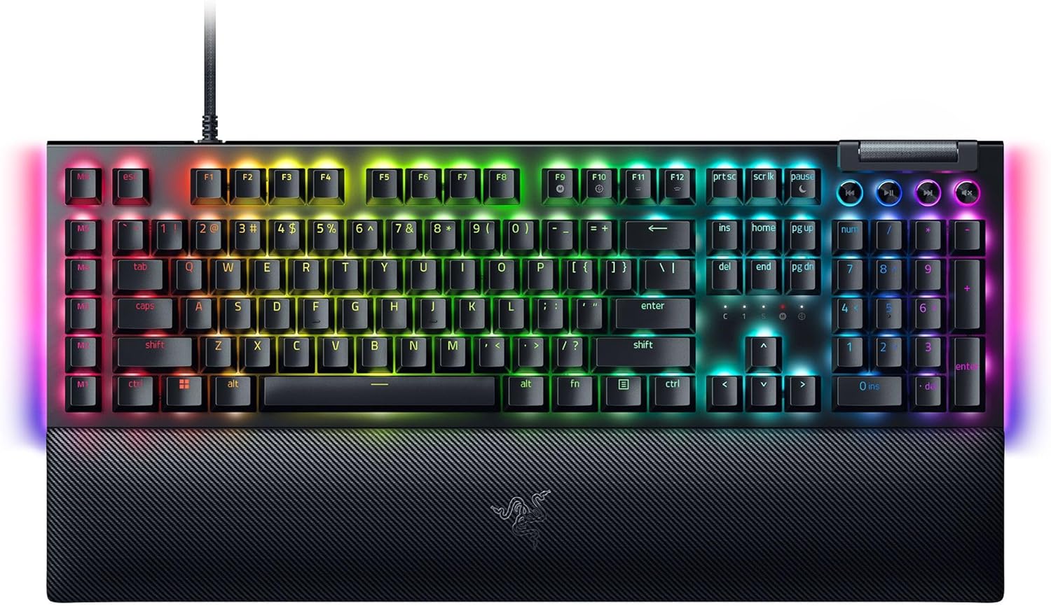 Razer BlackWidow V4 - Mechanisch gaming toetsenbord met Chroma RGB (Mechanische Razer gele schakelaars, 6 speciale macro toetsen, Doubleshot ABS keycaps) QWERTY US Layout | Zwart