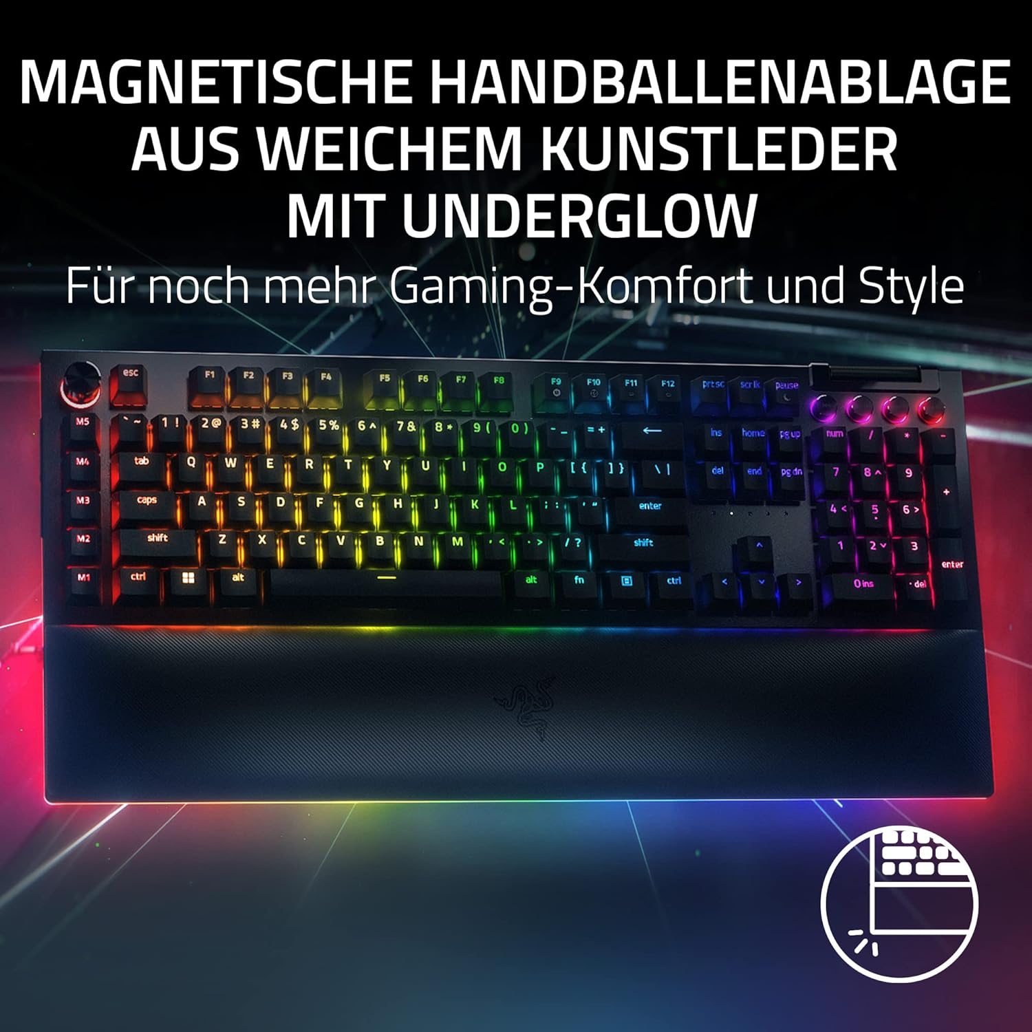 Razer BlackWidow V4 - Mechanisch gaming toetsenbord met Chroma RGB (Mechanische Razer gele schakelaars, 6 speciale macro toetsen, Doubleshot ABS keycaps) QWERTY US Layout | Zwart