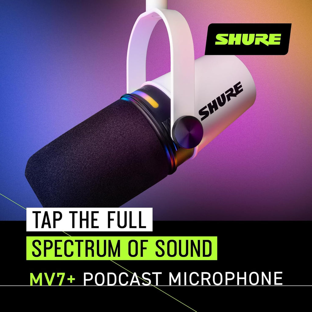 Shure MV7i Slimme Podcast Microfoon + Ingebouwde Audio Interface