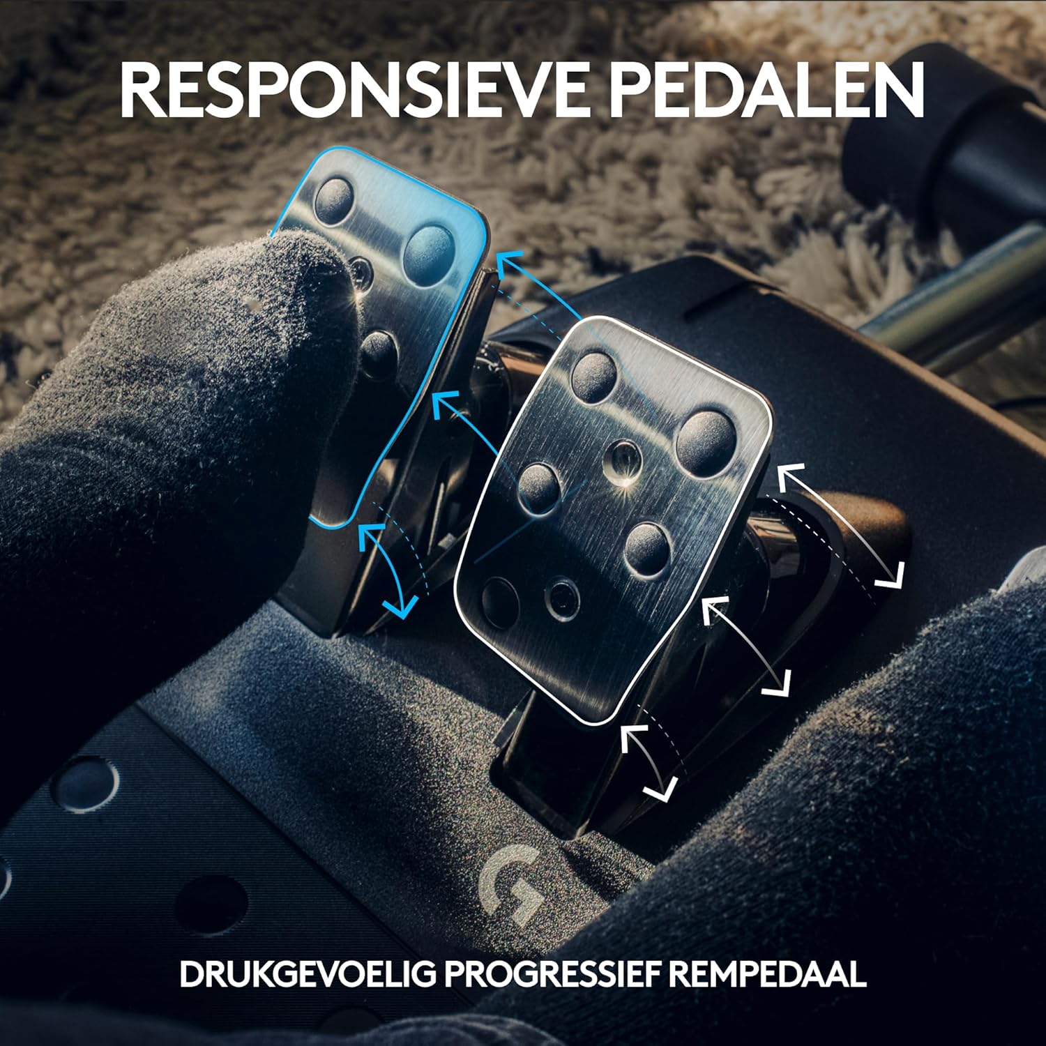 Logitech G G923-racestuur en -pedalen, TRUEFORCE tot een force feedback van 1000 Hz, responsief rijden, startregeling voor dubbele koppeling, stuurhoes van echt, voor PS5, PS4, pc, Mac - Zwart