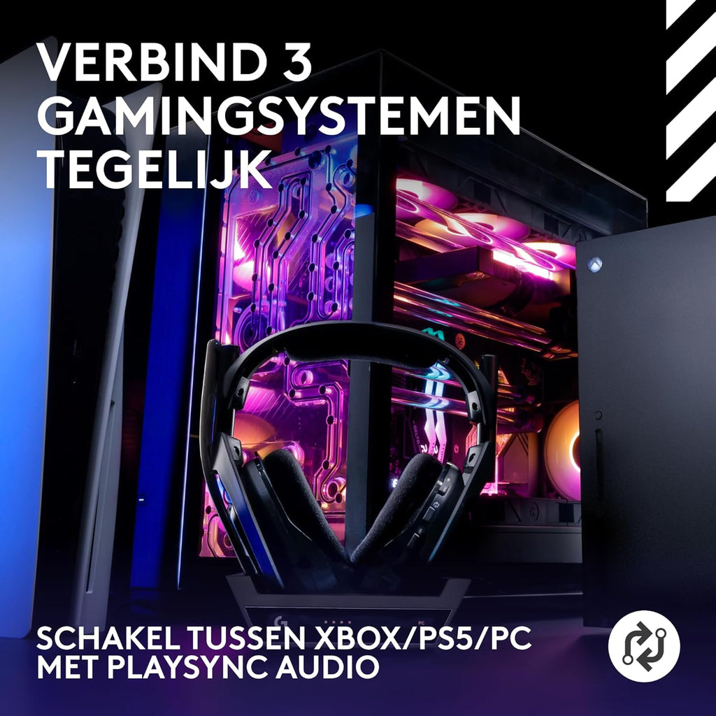 Logitech G Astro A50 X LIGHTSPEED trådlöst spelheadset + batteriladdare, PRO-G GRAPHENE, PLAYSYNC för Xbox Series X|S + PS5 + PC/Mac, Nintendo Switch 2, Bluetooth, HDMI 2.1 Passthru - Vit