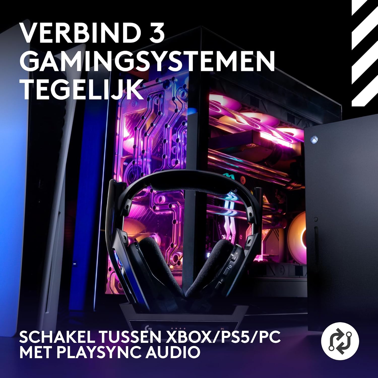 Logitech G Astro A50 X LIGHTSPEED trådlöst spelheadset + batteriladdare, PRO-G GRAPHENE, PLAYSYNC för Xbox Series X|S + PS5 + PC/Mac, Nintendo Switch 2, Bluetooth, HDMI 2.1 Passthru - Vit