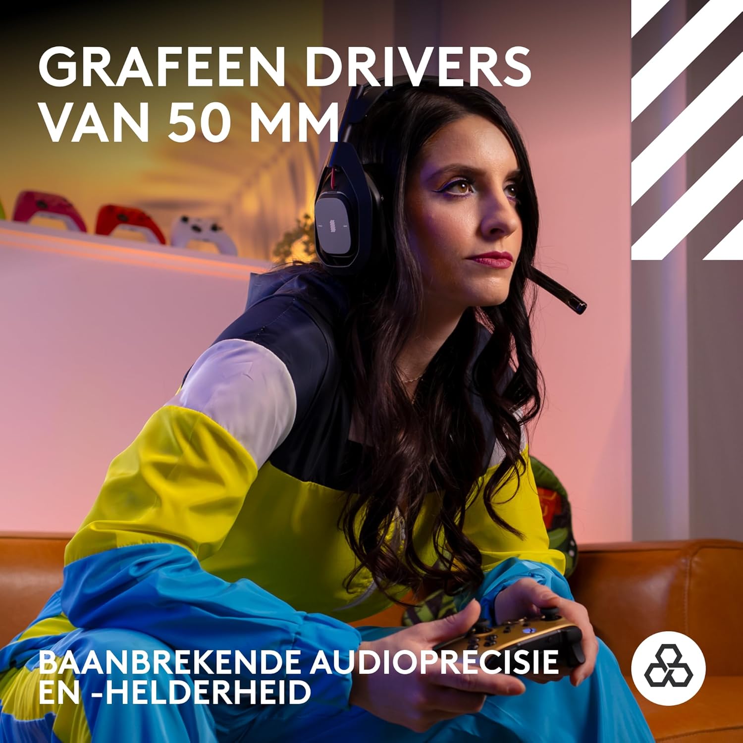 Logitech G Astro A50 X LIGHTSPEED trådlöst spelheadset + batteriladdare, PRO-G GRAPHENE, PLAYSYNC för Xbox Series X|S + PS5 + PC/Mac, Nintendo Switch 2, Bluetooth, HDMI 2.1 Passthru - Vit