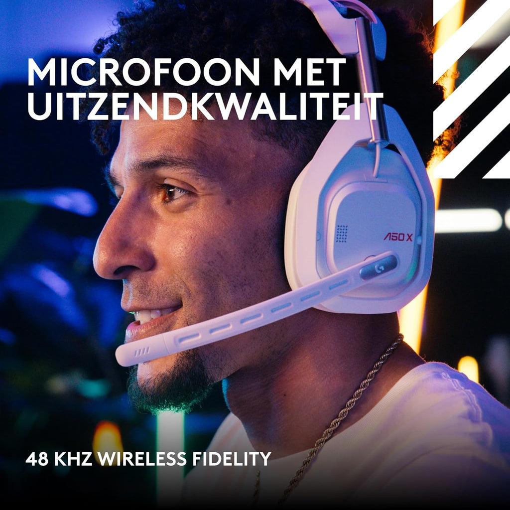 Logitech G Astro A50 X LIGHTSPEED trådlöst spelheadset + batteriladdare, PRO-G GRAPHENE, PLAYSYNC för Xbox Series X|S + PS5 + PC/Mac, Nintendo Switch 2, Bluetooth, HDMI 2.1 Passthru - Vit