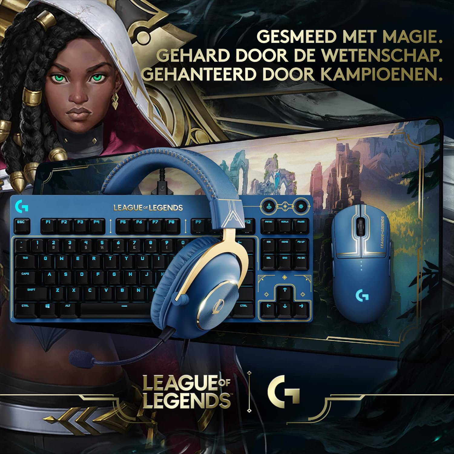 Logitech G Pro Mechanisch gaming-toetsenbord, League of Legends-editie, Scandinavisch landschap