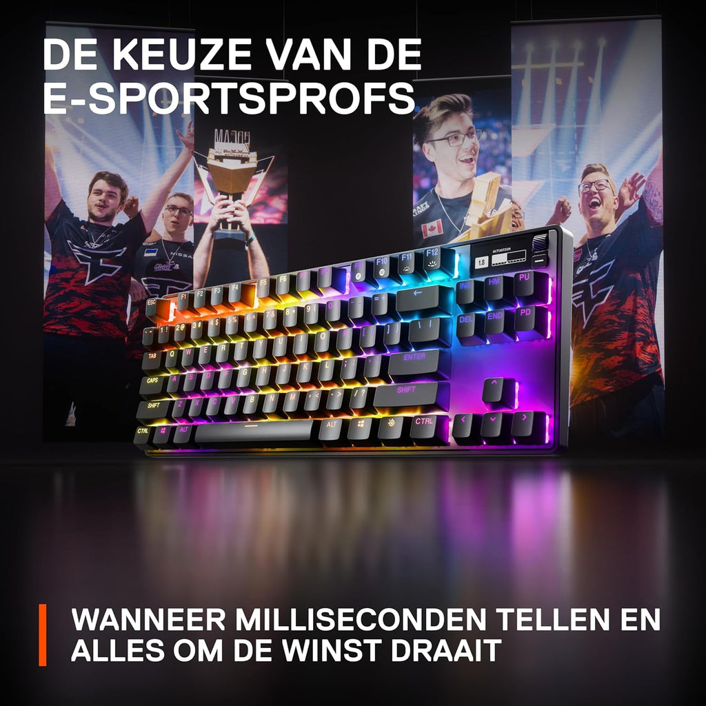 SteelSeries Apex Pro Mini Gen 3 OmniPoint 3.0 HyperMagnetic-schakelaars - Verstelbare activering - Rapid Trigger - Presets voor games - Protection Mode - Rapid Tap/SOCD - RGB - PBT-keycaps - UK QWERTY