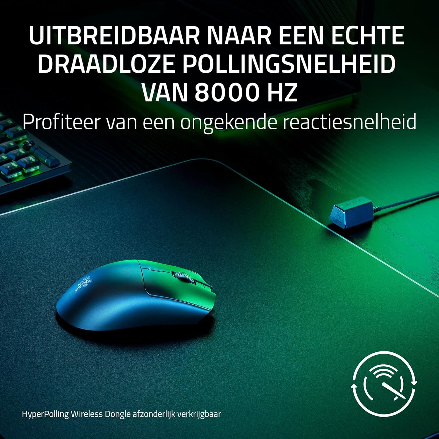 Razer Viper V3 Pro - Ultralichte draadloze Esports Gaming-muis (8K Hz HyperPolling, lichtgewicht van 54 gram, Focus Pro Sensor 35K DPI, draadloze HyperSpeed, batterijlevensduur van 95 uur) Zwart