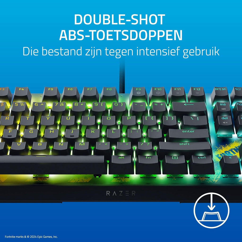 Razer BlackWidow V4 - Mechanisch gaming toetsenbord met Chroma RGB (Mechanische Razer gele schakelaars, 6 speciale macro toetsen, Doubleshot ABS keycaps) QWERTY US Layout | Zwart