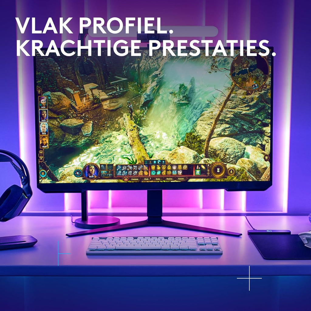 Logitech G G515 LIGHTSPEED TKL Laag profiel draadloos gamingtoetsenbord, LIGHTSYNC RGB, Thin Tenkeyless-ontwerp, PBT toetskappen, tactiele mechanische schakelaars, US International QWERTY - Zwart