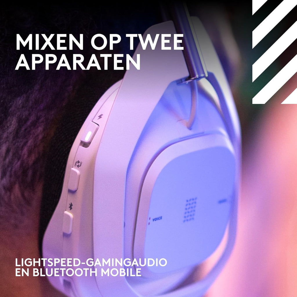 Logitech G Astro A50 X LIGHTSPEED trådlöst spelheadset + batteriladdare, PRO-G GRAPHENE, PLAYSYNC för Xbox Series X|S + PS5 + PC/Mac, Nintendo Switch 2, Bluetooth, HDMI 2.1 Passthru - Vit
