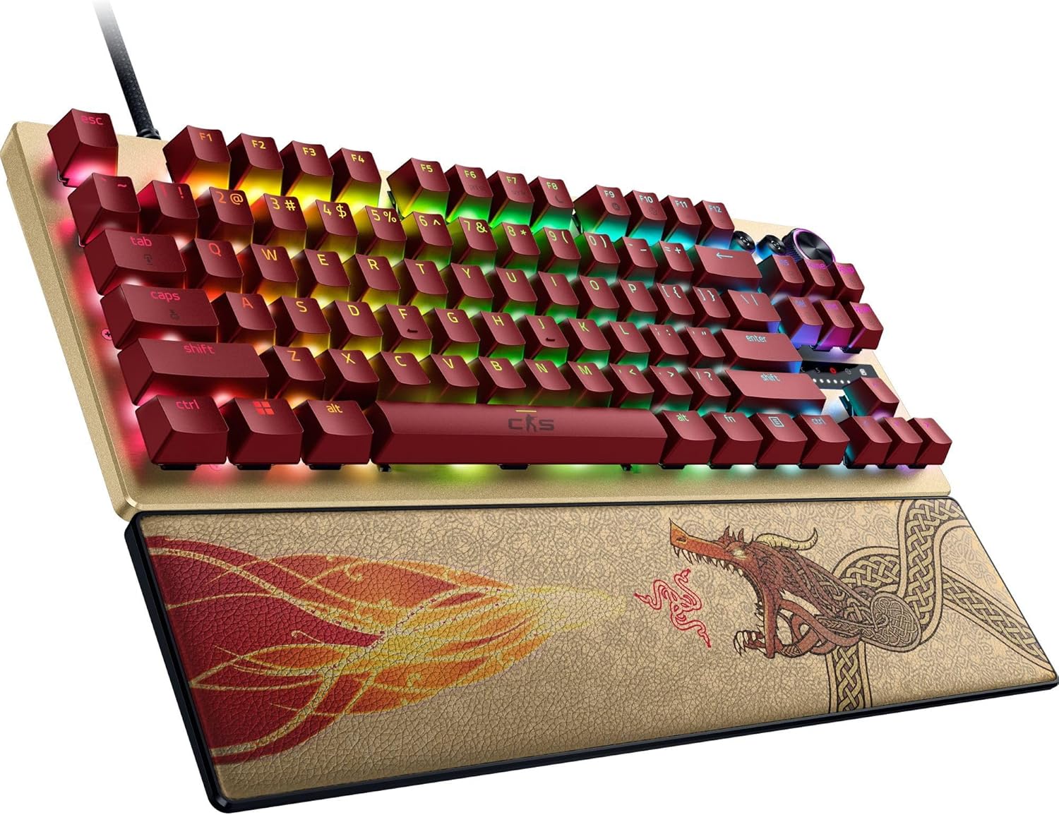 Razer Huntsman V3 Pro Tenkeyless Counter-Strike 2 Dragon Lore - Analogue optical TKL e-sports PC keyboard without numeric keypad - Snap Tap - Rapid Trigger - QWERTY US layout | Dragon Lore